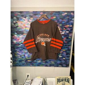 Vintage Cleveland Browns Jersey T Shirt Long Sleeve Football NFL Men's size L